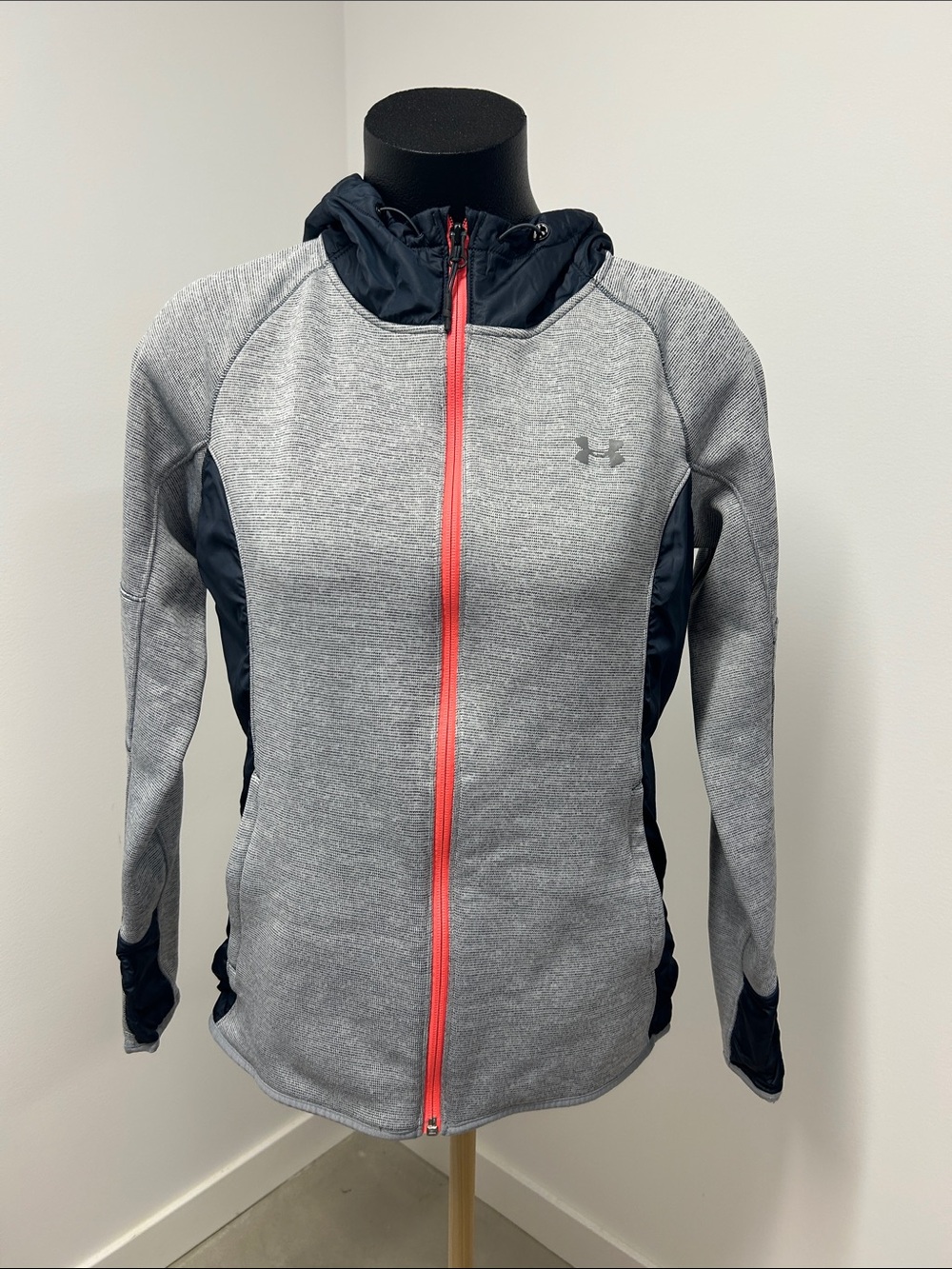 Under Armour ColdGear Infrared Swacket Full Zip Hoodie Medium Grey Coral Coral
